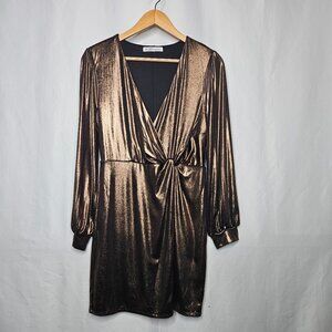 BCBGeneration Bronze Long Sleeve Cocktail Dress